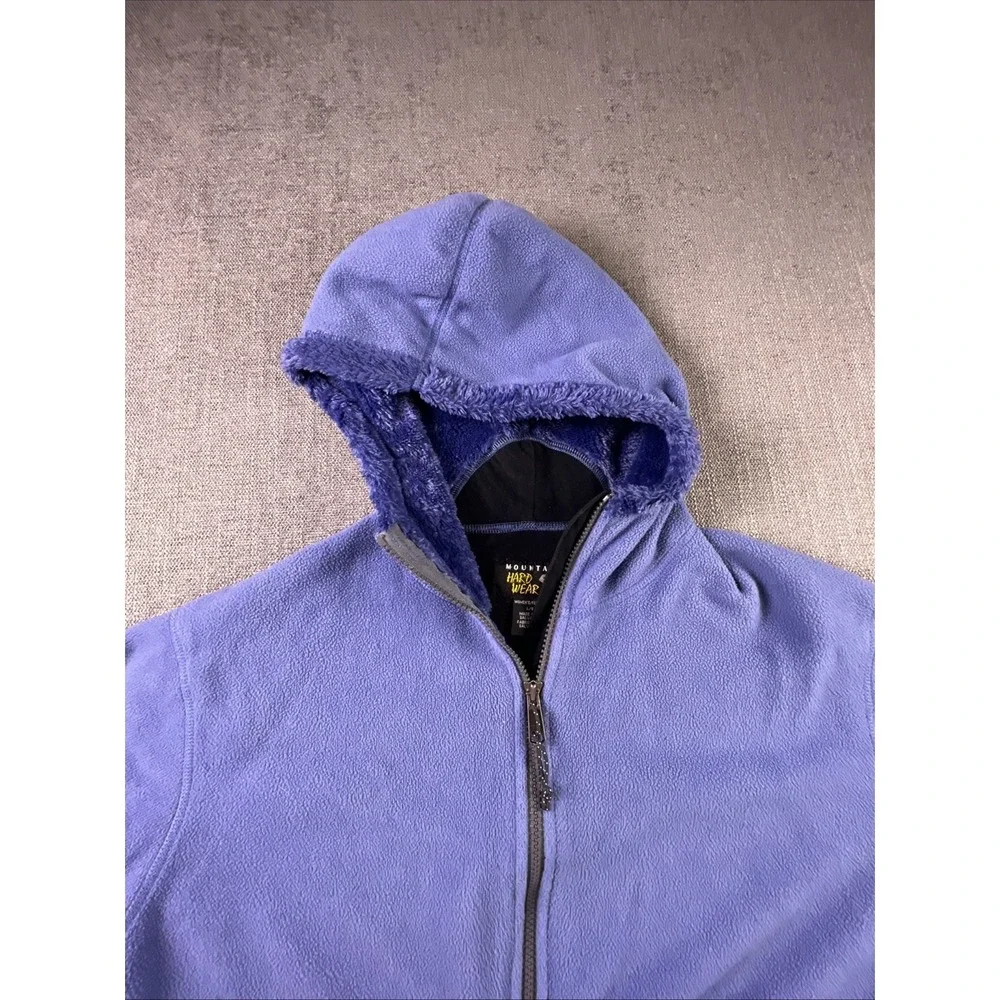 Mountain Hardware Fleece Jacket Women's L Deep Pile‎ Sherpa Cuffs Lining Blue